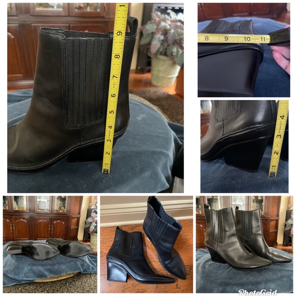 Tory Burch Lila Leather Pointed Toe Heeled Ankle Boots Black 11 M MSRP $578 - Picture 8 of 16